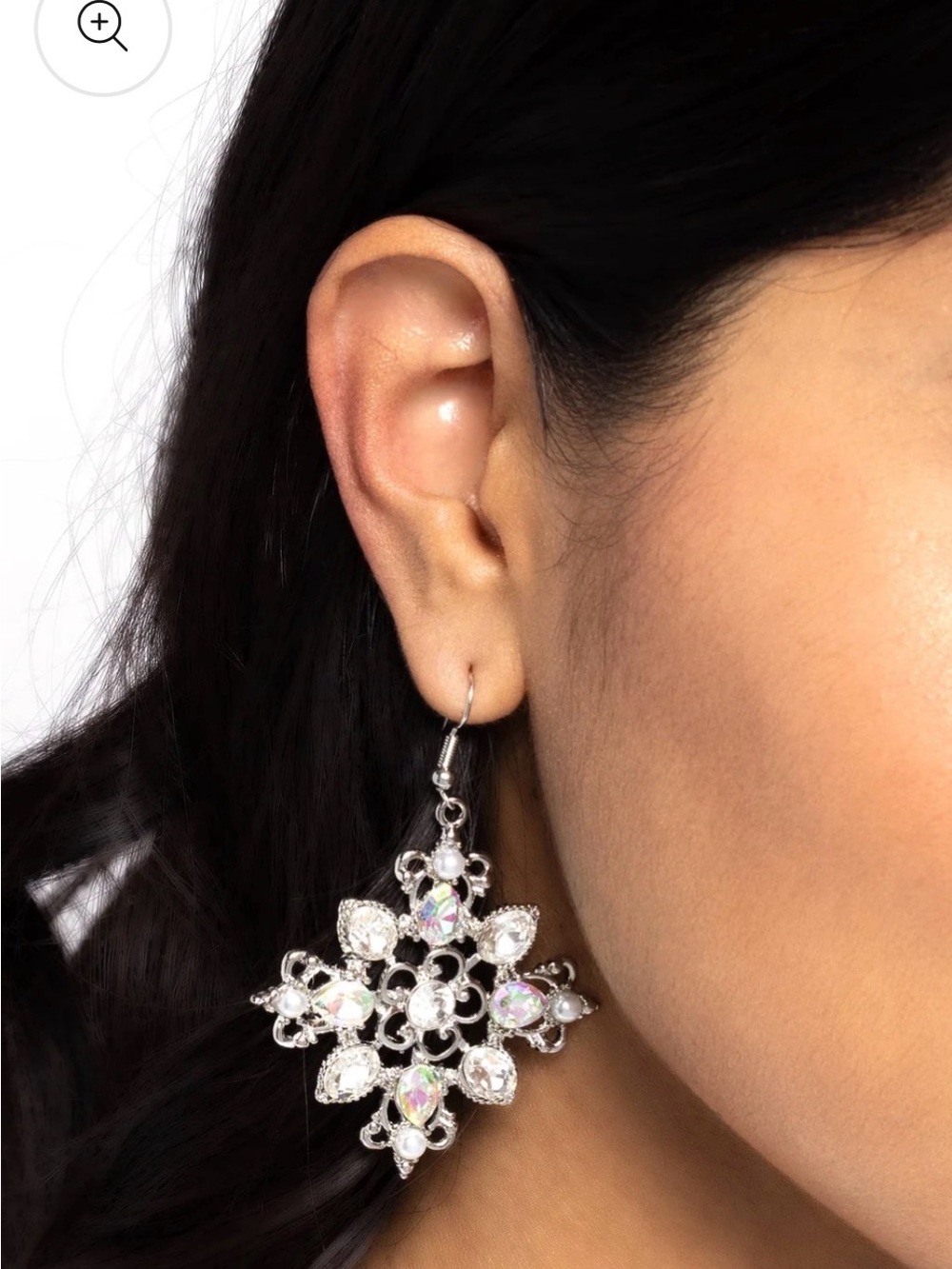 Fancy-Free Florals - white - Paparazzi earrings